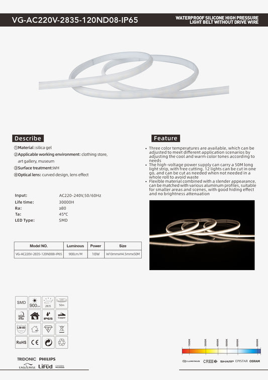 VG-AC220V-2835-120ND08-IP65 50m/roll